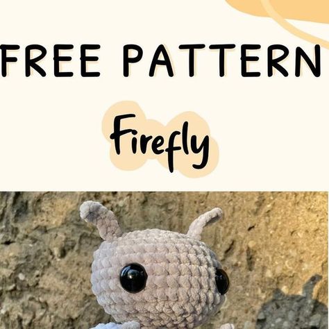 Lightning Bug Crochet Pattern, Crochet Lightning Bug, Crochet Firefly Pattern Free, Crochet Firefly Pattern, Firefly Crochet Patterns, Free Bug Crochet Pattern, Crochet Love Bug Free Pattern, Bug Amigurumi Free Pattern, Small Crochet Stuffed Animals Free Patterns