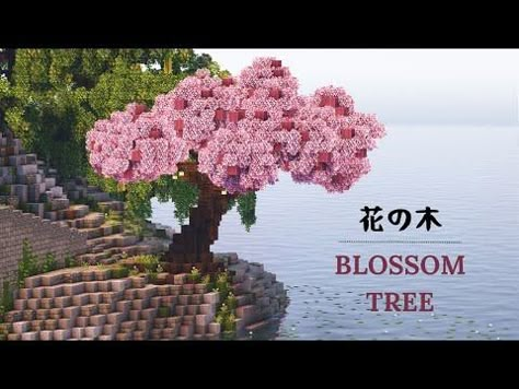 A Cherry Blossom Tree 🌸 | Minecraft Tutorial (Advanced) - YouTube Cherry Tree Minecraft Ideas, Minecraft Big Flowers Build, Cherry Blossom Decorations Minecraft, Big Cherry Blossom Tree Minecraft, Minecraft Custom Cherry Tree, Custom Cherry Blossom Tree Minecraft, Cherry Tree Minecraft, Cherry Blossom Tree Minecraft, Minecraft Tree Build