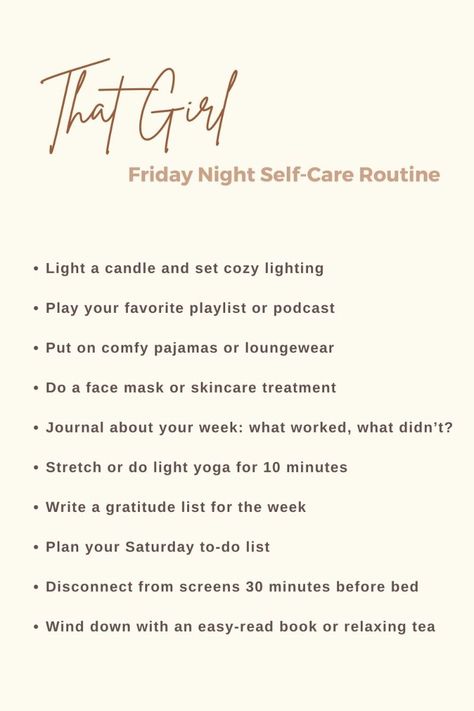 #thatgirl #nightroutine #self-careroutine#skincareroutine #skincaretips #essentialskincare #beautysecrets #glowingskin #skincarehacks #naturalbeauty #selfcare #skincaregoals #healthyskin Feminine Night Routine, Nightly Self Care, Friday Night Self Care Routine, It Girl Night Routine, Selfcare Night Routine, Self Care Night Checklist, That Girl Night Routine, Friday Night Self Care, Clean Girl Night Routine