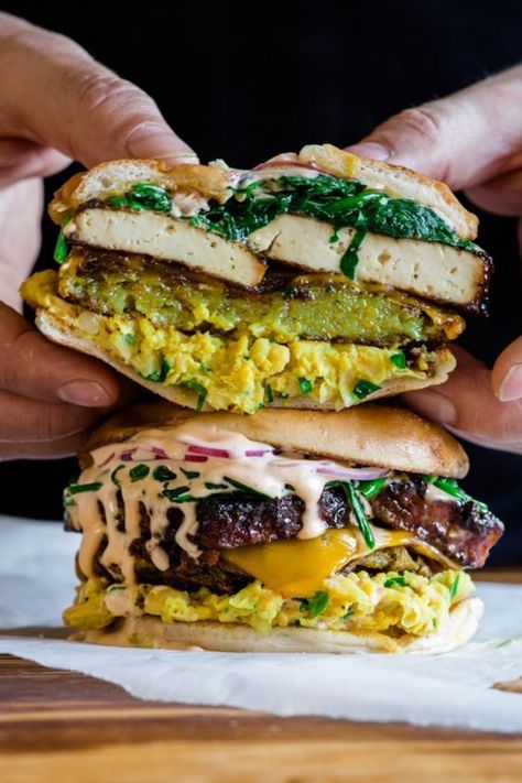 Vegan Breakfast Sandwich, Tofu Bacon, Tofu Breakfast, Tofu Scramble, Vegan Sandwich, Think Food, Vegetarian Breakfast, Vegan Breakfast Recipes, Breakfast Sandwich