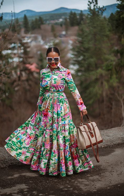 HELLO SPRING DRESSES Floral Spring Dresses Classy, Luxury Spring Floral Dress, Spring Dress Outfits Classy, Traditional Floral Print Spring Dress, Spring Long Sleeve Dress With Colorful Pattern, Traditional Spring Dress With Kimono Sleeves, Casual Chic Dress Classy, Dresses Designs For Women, Fancy Maxi Dresses