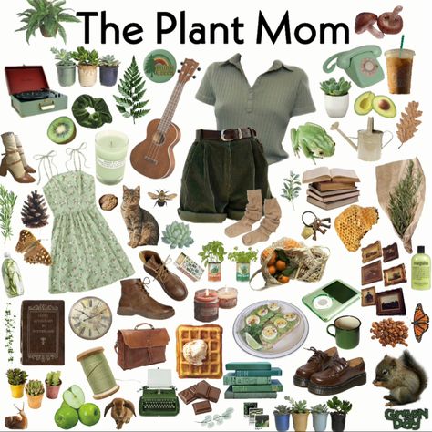 #green Cottagecore Mom Aesthetic, Plant Mom Outfits, Forest Core Outfits, Plant Mom Outfit, Plant Mom Aesthetic Outfit, Plant Girl Aesthetic, Frog Outfits, Mom Aesthetic Outfit, Hippie Boho Outfits