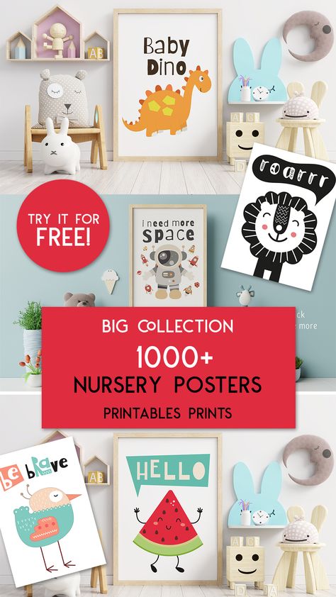 Try it for FREE! Over 1000 different printable Nursery Posters! Big set of nursery posters and prints has been collected for you. Add some color to your kid's walls with this amazing collection of Nursery Printables! Whatever your theme, there's something for every style. The collection is constantly updated. Save it so you don't lose it! Free Printable Nursery Wall Art, Nursery Wall Art Printable Free Prints, Printables Design, Free Nursery Printables, Printable Wall Art Bedroom, Boys Room Diy, Free Poster Printables, Nursery Pictures, Kids Room Prints