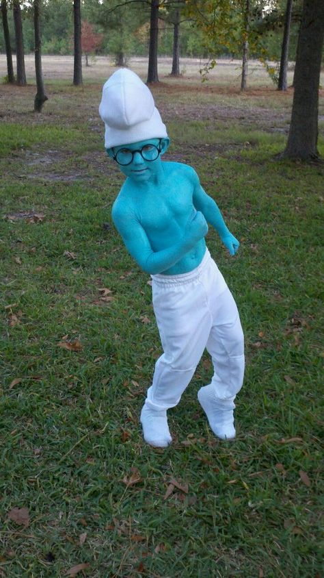 Brainy Smurf Papa Smurf Halloween Costume, Smurf Cosplay, Halloween Costumes Smurf, Smurfs Halloween Costume, Brainy Smurf, Vexy Smurf Costume, Smurf Costume, Boys Halloween Costumes Diy, Homecoming Floats