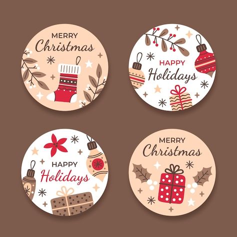 Free Christmas Printables Vintage, Xmas Labels, Xmas Stickers, Christmas Bows Diy, Xmas Sticker, Merry Christmas Happy Holidays, Christmas Labels, Candle Art, Christmas Set