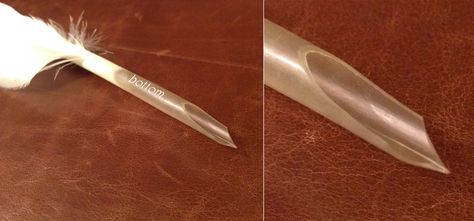 shape of the feather quill pen Quill Writing, Feather Quill Pen, Pen Knife, Quill And Ink, Feather Quill, Calligraphy Tutorial, Feather Pen, Ceramic Frogs, Quill Pen