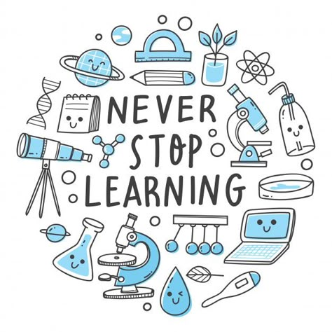 Never stop learning lettering. science related object in kawaii doodle style illustration Premium Vector | Premium Vector #Freepik #vector #school #design #hand #computer Science Lettering, Science Notebook Cover, Science Lab Decorations, Science Experiments Kids Elementary, Science Drawing, Science Doodles, Kawaii Doodle, Preschool Science Activities, Science Stickers