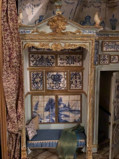 La Chambre Bleu | Jenn's Mini Worlds: A Dollhouse Miniaturist's Blog French Dollhouse, Hidden Lighting, French Immersion, French Culture, Room Box, Online Class, Mountain House, Last Post, A Class