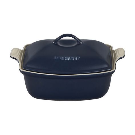 Heritage Deep Covered Rectangular Baker | Le Creuset® Official Site Pork Roasts, Deep Covered Baker, Whole Chickens, Microwave Dimensions, Beef And Pork, Baking Dish Set, Enameled Cast Iron Cookware, Marinate Meat, Rich Desserts