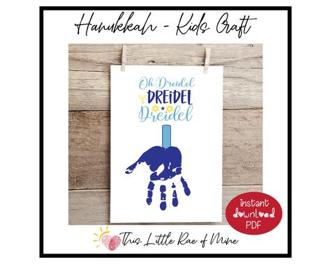 Dreidel Crafts For Kids, Dreidel Craft, Back To School Poem, Poems About School, Hanukkah Art, Christmas Crafts For Kids To Make, Hanukkah Menorah, Handprint Craft, Kid Craft