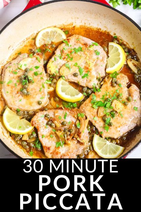 #Sponsored This easy 30 minute Pork Piccata is a copycat, restaurant quality recipe you can make at home.  The lemony and buttery sauce is incredibly delicious!  

#OhPork Pork Piccata, Pork Cutlet Recipes, Piccata Recipe, Boneless Pork Loin, Delicious Slow Cooker Recipes, Easy Pork, Lemon Sauce, Fun Easy Recipes, Pork Dishes