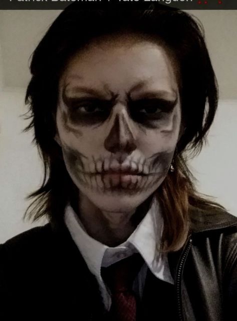 Tate Skull, Tate Langdon Skull, Tate Langdon Makeup, Skull Face Makeup, Skeleton Face Paint, Makeup Questions, Holloween Makeup, Scary Skeleton, Skeleton Face