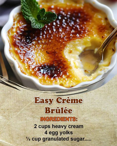 Creme Brulee Oatmeal, Cream Burlee, Cream Brulee Tart, Flavoured Creme Brulee, Alton Brown Creme Brulee, Egg Yolk, Granulated Sugar, Heavy Cream, Vanilla Extract