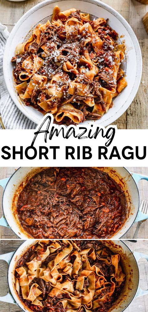 Lamb Ragu Recipe, Short Rib Ragu, Beef Short Rib Recipes, Ragu Recipe, Short Ribs Recipe, Short Rib, Beef Short Ribs, Instant Pot Dinner Recipes, Food Group