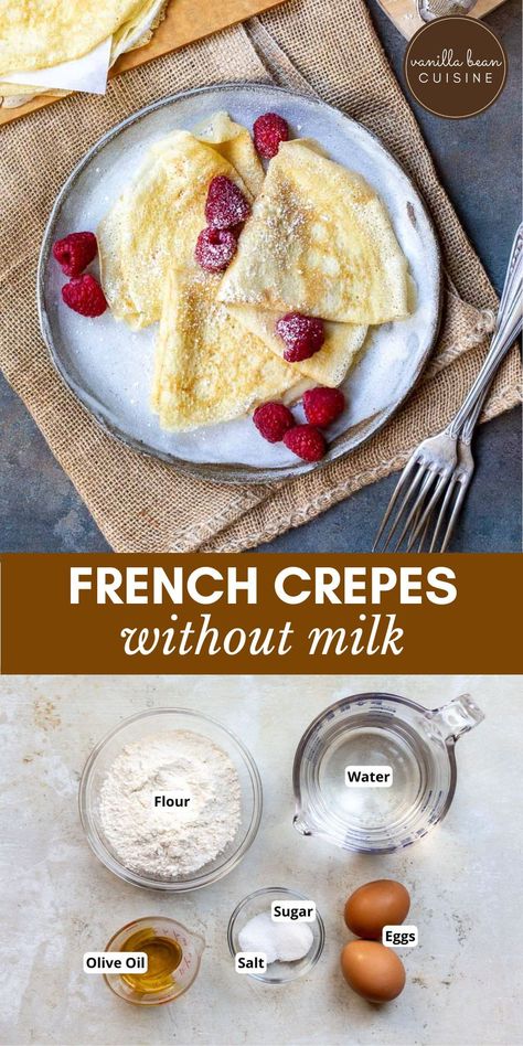 Craving authentic French crêpes without the dairy? This easy Dairy-Free Crêpe recipe delivers all the delicious flavor and delicate texture you love, without any milk or butter. Perfect for those avoiding dairy but still wanting a classic crêpe experience! Crepes With Almond Milk, Almond Milk Crepes, Crepe Recipe No Milk, Crepe Recipe Without Milk, Crepes Recipe Easy, Crêpe Recipe, Basic Crepe Recipe, Easy Crepe Recipe, Classic French Desserts