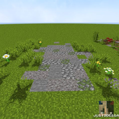 Minecraft Pathway, Medieval Bed, Minecraft Bedding, Rock Path, Wooden Castle, Brick Path, Gravel Stones, Walkways Paths, Path Ideas