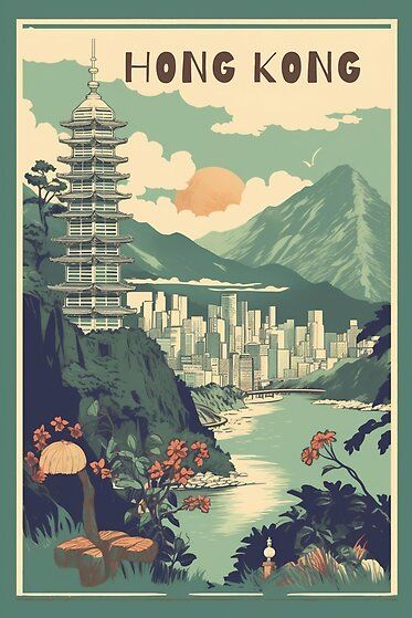 Introducing our digital art collection of vintage posters featuring the breathtaking beauty and charm of Hong Kong!   #travel #wanderlust #adventure #travelgoals #travelinspiration #exploretheworld #traveldreams #discover #souvenir #travelposter #metalprint #magnet #postcard #greetingcard Travel Posters Vintage, Green Wallpapers, Hong Kong Art, Organization Aesthetic, Industrial Home Design, City Cartoon, East India Company, Hong Kong Travel, Poster City