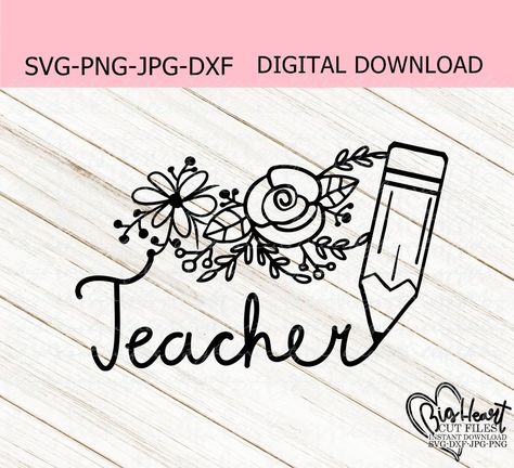 Teacher Tattoos, School Shirt Designs, Teacher Appreciation Gifts Diy, Back To School Svg, Design Silhouette, Teacher School, Esl Teachers, 1st Day Of School, Teacher Svg