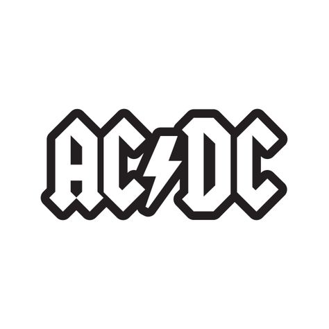 Acdc Tattoo, Ac Dc Logo, Acdc Logo, Dc Logo, T Shirt Company, Unique Sticker, Print Decals, Tattoo Lettering, Logo Sticker