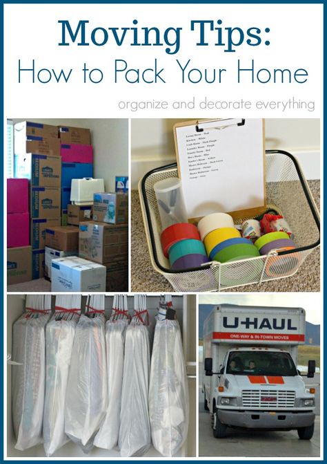 Moving Tips: How to Pack Your Home - Organize and Decorate Everything Moving House Packing, Moving List, Moving Organisation, Moving House Tips, Moving Hacks Packing, Moving Help, Organizing For A Move, Moving Blankets, Moving Truck