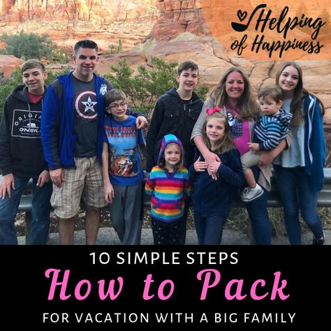 10 Simple Steps: How to Pack for Vacation with a Big Family — Helping of Happiness Insta Png, Pack For Vacation, Crazy Houses, Travel Snacks, Family Help, Intentional Parenting, Best Family Vacations, Family Tour, Vacation Packing