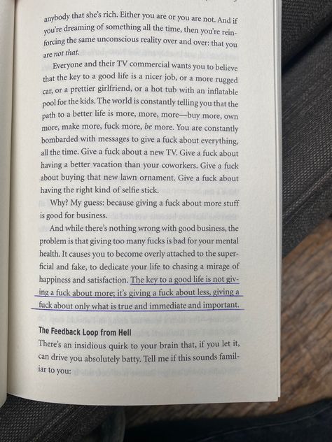 “The key to a good life is not giving a f* about more; it’s giving a f* about less, giving a f* about only what is true and immediate and important.” Mark Manson from the book: the subtle art of not giving a f* #quotes #quotesaboutlife #goodlife #markmanson Not Giving A F Aesthetic, Subtle Art Of Not Giving A F Book, Not Giving A F Quotes, Mark Manson, Black Wallpaper Iphone Dark, Thought Provoking Quotes, Favorite Book Quotes, Black Wallpaper Iphone, Good Life