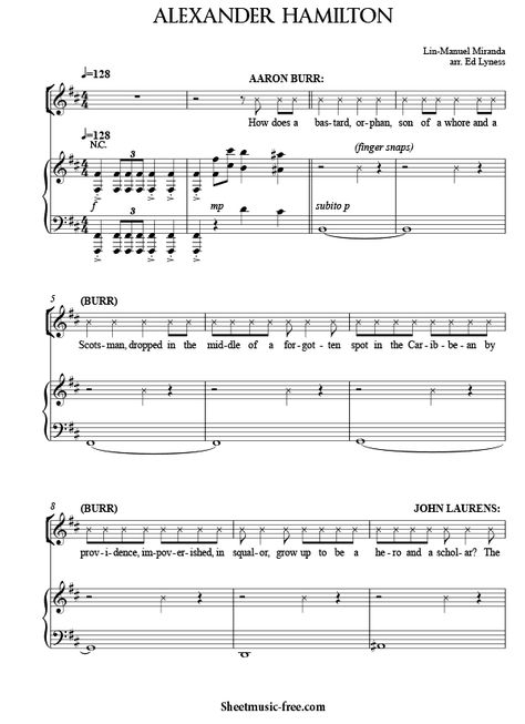 Alexander Hamilton Sheet Music Hamilton (The Musical) | ♪ SHEETMUSIC-FREE.COM Hamilton Violin Sheet Music, Hamilton Sheet Music, Music Hacks, Hamilton The Musical, Beginner Piano Music, Random Knowledge, Sheet Music Piano, Download Sheet Music, Flute Sheet Music