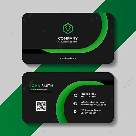 Modern Dark And Green Business Card Template Green Branding Design, Shop Card Design, Green Business Card Design, Green Business Card, Transparent Business Cards, Elegant Business Cards Design, Business Card Design Minimalist, Corporate Business Card Design, Business Cards Layout