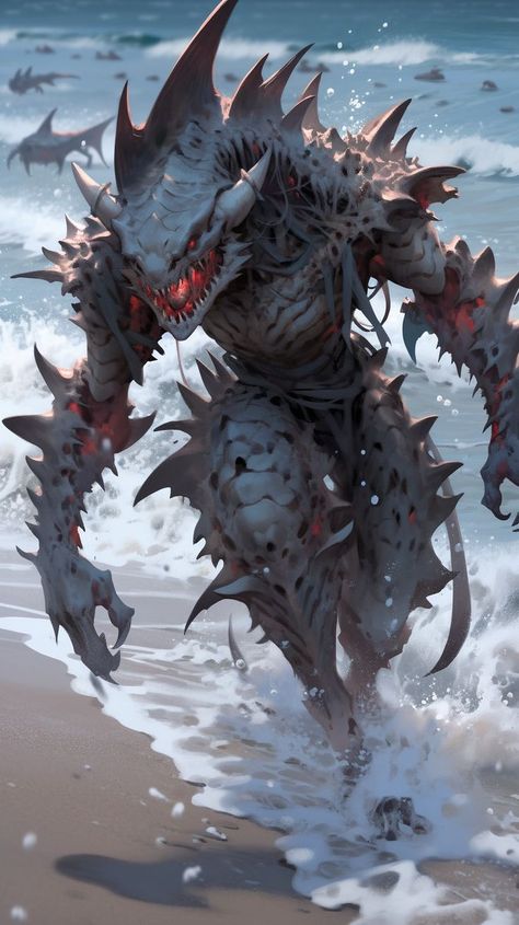 Water Creatures Art, Sea Monster Art, Greek Monsters, Creature Marine, Monster Artwork, Creature Artwork, Monster Characters, Ange Demon, Cool Monsters