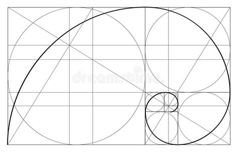 Minimalistic style design. Golden ratio. Geometric shapes. Circles in golden proportion. Futuristic design. Logo. Vector icon. Abs stock illustration Golden Ratio Design, Golden Proportion, Golden Ratio In Design, Sacred Geometric Symbols, Mandelbrot Fractal, Visual Map, Divine Proportion, Circle Math, Golden Spiral