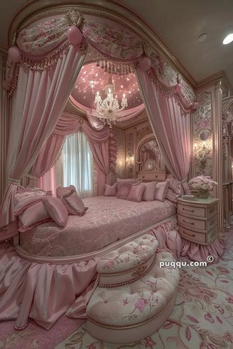 Pink Princess Bed, Princess Rooms, Pink Princess Room, Princess Bedroom Decor, Starfish Sandals, Celestial Room, Princess Bedrooms, Dream Bedroom Inspiration, Princess Palace