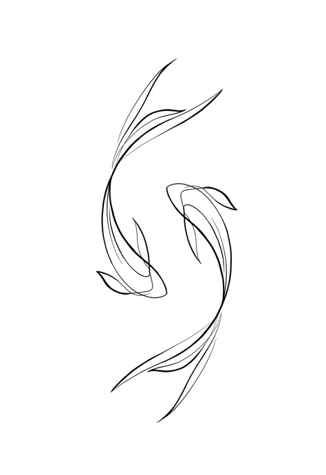 Koi Fish Flash Tattoo, Koi Fish Tattoo Linework, Single Koi Fish Tattoo, Fine Line Fish Tattoo, Fish Line Drawing, Zodiac Tattoos Pisces, Betta Tattoo, Koi Fish Tattoo Design, Simple Line Tattoo