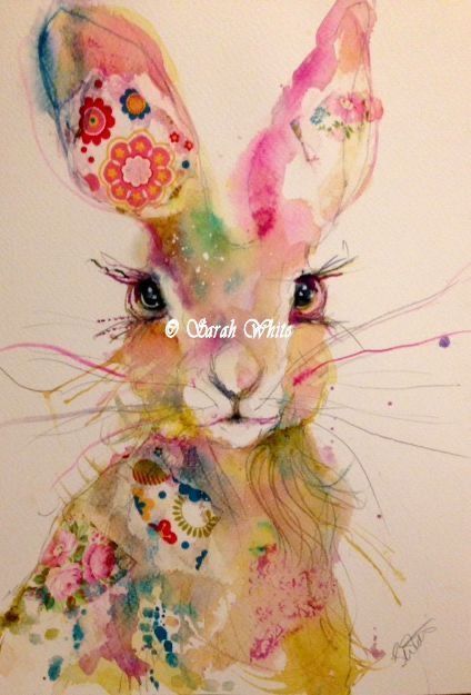 Bunny Watercolor, Bunny Painting, Rabbit Painting, Creation Art, Rabbit Art, Oita, Easter Art, Bunny Art, Painting Art Projects