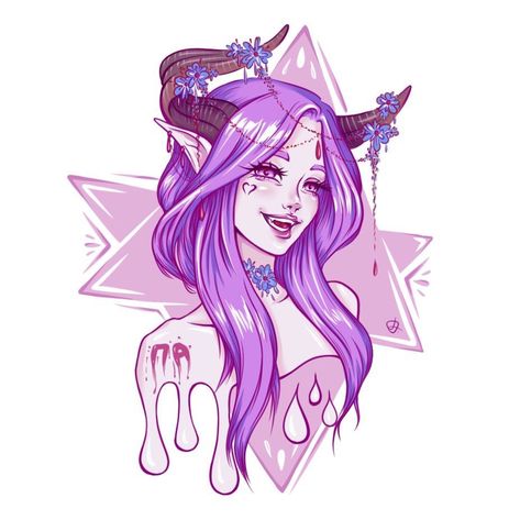 Grimoria in her cursed form; succubus. Pastel Goth Art, Goth Art, Chiaroscuro, Kawaii Art, A Drawing, Fantasy Character Design, Popular Memes, Pretty Art, Character Design Inspiration