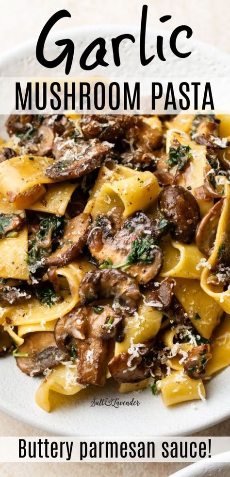 Garlic Mushroom Pasta, Crockpot Spaghetti, Mushroom Recipes Pasta, Quick Pasta Recipes, Quick Pasta, Pasta Dinners, Pasta Dinner Recipes, Mushroom Pasta, Think Food