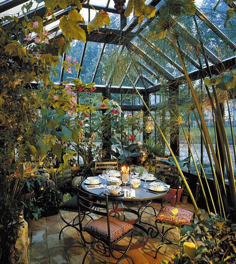 25 Beautiful Winter Gardens Integrated To Your Interior | Home Design And Interior Conservatory Greenhouse, Wooden Greenhouses, Greenhouse Plans, Have Inspiration, Garden Greenhouse, Greenhouse Gardening, Tropical Garden, Glass House, Winter Garden