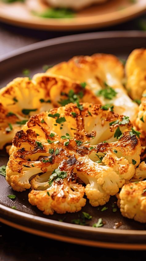 Air Fryer Cauliflower Steaks Recipe Best Air Fryer Cauliflower, Airfryer Vegetables, Steaks Recipes, Air Fryer Recipes Videos, Air Fryer Cauliflower, Cauliflower Steaks Recipes, Cauliflower Steak, Roasted Cauliflower Steaks, The Best Air Fryer