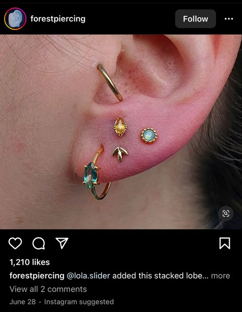 Stacked Lobe, Hoop Ring, The Two, Nostril Hoop Ring, In The Middle, Body Jewelry, The Middle, Ear Cuff, Piercings