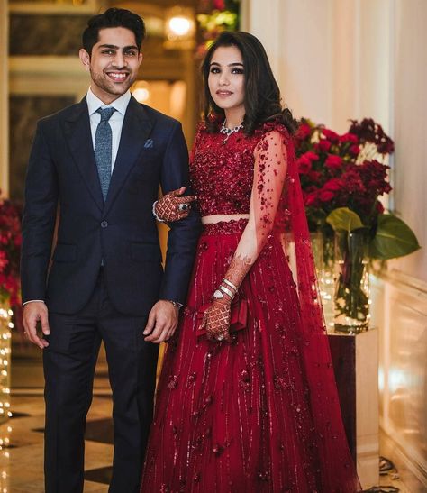 Reception Outfit For Bride Indian, Reception Dress Bride Indian, Beaded Lehenga, Indian Reception Outfit, Event Advertisement, Kerala Engagement Dress, Engagement Dress For Groom, Red Wedding Lehenga, Indian Wedding Reception Outfits