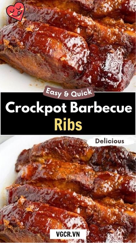 If you’re passionate about barbecue and crave tender, juicy ribs, this Crockpot Barbecue Ribs recipe will quickly become a favorite in your cooking collection.#BBQRibs #SlowCookerRecipes #ComfortFood Barbecue Boneless Ribs, Crock Pot Bbq Ribs Crockpot, Slow Cooker Country Ribs Recipe, Bbq Country Style Ribs In The Crockpot, Crockpot Pork Country Ribs, Crockpot Country Ribs Recipes, Crockpot Bbq Ribs Boneless, Spare Rib Recipes Crockpot, Keto Pork Ribs Crock Pot