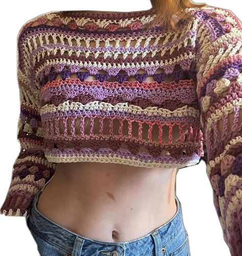 Mesh Jumper Crochet, Mesh Sweater Crochet, Crochet Mesh Sweater, Mesh Jumper, Scrap Crochet, Unique Tools, Winter Crochet, Confection Au Crochet, Crochet Jumper