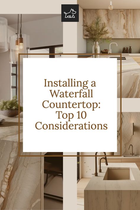 Discover the essential factors to consider before installing a waterfall countertop. This pin covers aspects like kitchen layout, the durability of materials, and the overall design impact, providing a comprehensive checklist for your renovation project. Quartz Slabs Counter Tops, Granite Waterfall Countertop, Countertop Waterfall Edge, Waterfall Countertop Peninsula, Waterfall Kitchen Countertop, Water Fall Counter Top, Quartz Island Waterfall, Quartz Waterfall Peninsula, Kitchen Countertop Edges