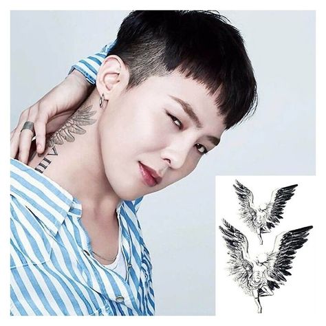 Gdragon Tattoo, G Dragon Tattoo, Dragon Neck Tattoo, Dragon Tattoo Neck, Dragon Angel, Tattoo Touch Up, Dragon Tattoo Meaning, Ali D'angelo, H Tattoo