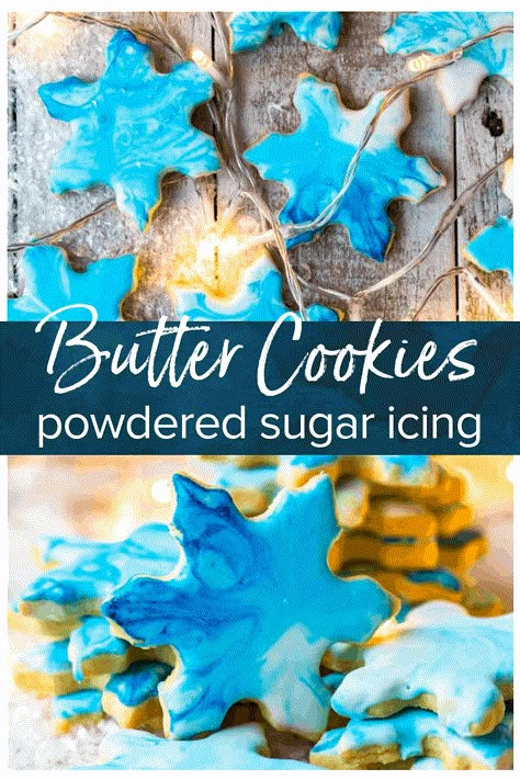 Butter Cookies With Powdered Sugar, Powdered Sugar Icing Recipe, Sugar Icing Recipe, Cookies With Powdered Sugar, Best Butter Cookie Recipe, Christmas Butter Cookies, Butter Cookies Christmas, Christmas Butter, Butter Cookie Recipe Easy