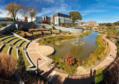 Retention Pond, Atlanta Beltline, Architecture Foundation, Pond Landscaping, Urban Park, Parking Design, American Cities, Green Space, Urban Planning