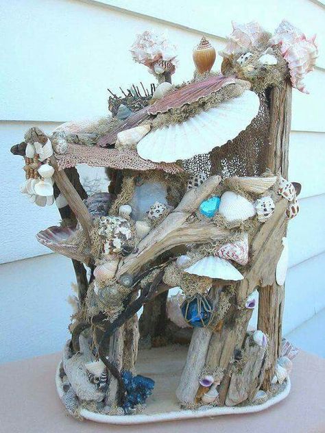 Beach Fairy Garden, Handmade Fairy, House Dream, Fairy Furniture, Mermaid Fairy, Faeries Gardens, Deco Nature, Fairy Crafts, Op Shop