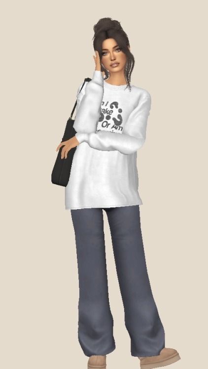 featuring @bbygyal123 coach tote bag <3 01. hair | jumpsuit | bolero | uggs 02. hair | tshirt | leather pants | trainers 03. hair | sweater | sweatpants | uggs 04. hair | tshirt | jeans | trainer… Sims4 Uggs Cc, Sims Cc Uggs, Sims 4 Ugg, The Sims 4 Cc Ugg Boots, Ts4 Sweatpants, Sims 4 Cc Sweatpants, Sims Cc Oversized Hoodie, Sims 4 Cropped Hoodie, Sweater Sweatpants