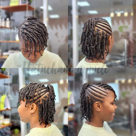 Lines Hairstyles African Natural Hair, Lines Hairstyles African, Twist Outs On Natural Hair, Lines Hairstyles, African Natural Hair, Nice Braids, Dark Hairstyles, Short Hair Twist Styles, Daughter Hairstyles