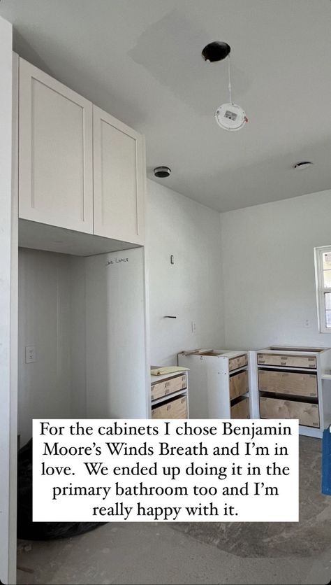 Winds Breath Benjamin Moore Cabinets, Winds Breath Benjamin Moore, Benjamin Moore Winds Breath, Winds Breath, Benjamin Moore, Wall Treatments, Pretty Places, Home Remodeling, Kitchen Remodel