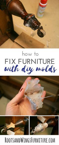 How to fix furniture Refinish Old Furniture, Diy Furniture Repair, Diy Molds, Roots And Wings, Furniture Fix, Furniture Painting Techniques, Trendy Furniture, Furniture Rehab, Furniture Repair